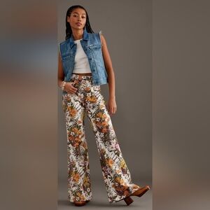 NWT Free People X Wrangler Wanderer Floral Flare Jeans